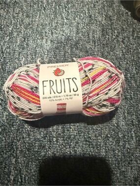 Premier Fruits Variegated Yarn in White, Pink, Yellow, Gray